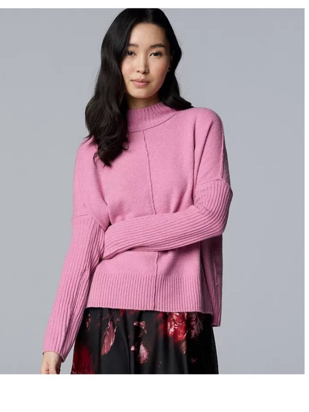 NWT Simply Vera Vera Wang Luxe Cashmere Blend Mockneck Sweater
